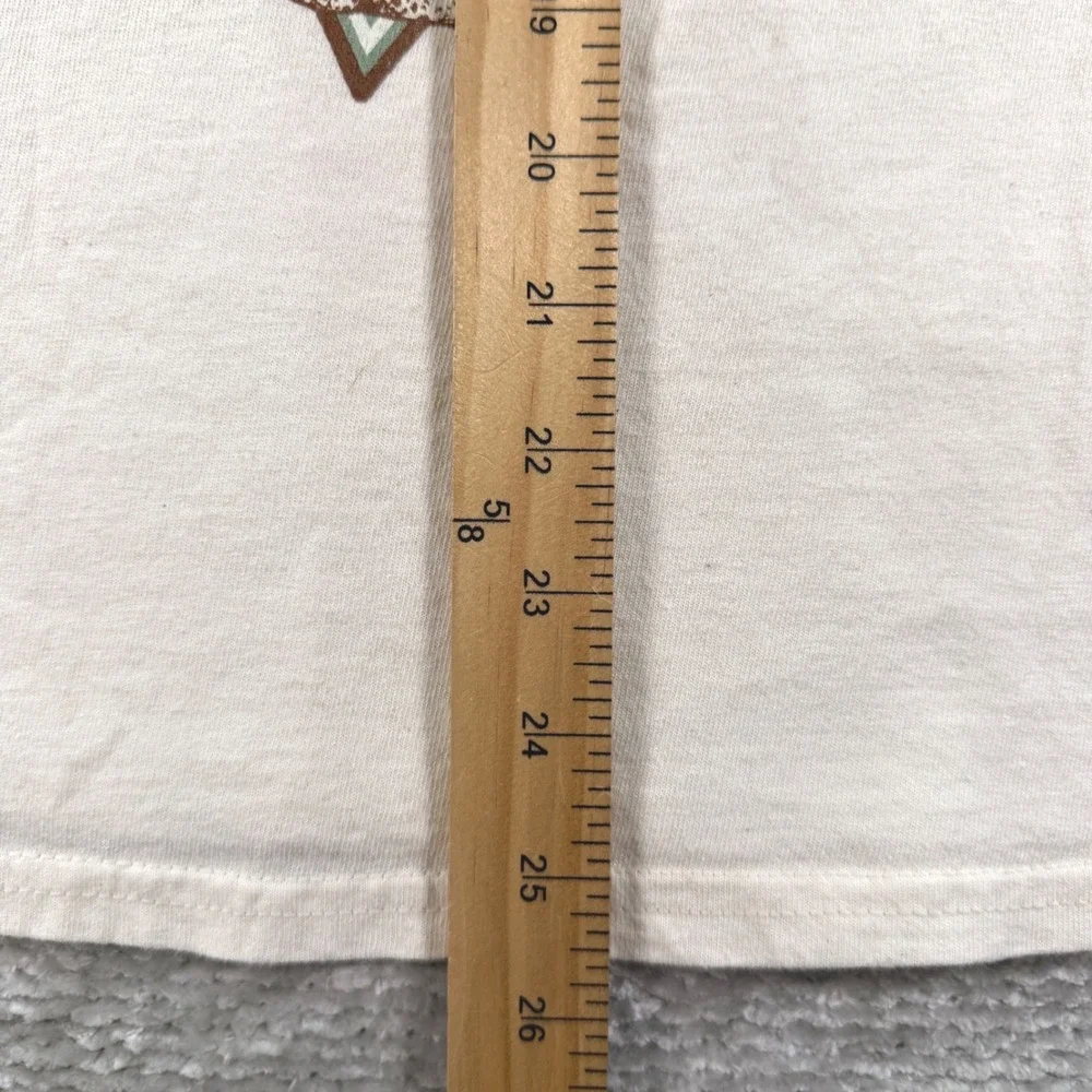 Def Leppard T-Shirt 1981 Tour Graphic 100% Cotton Small Cream Rock Band Tee - Picture 4 of 6